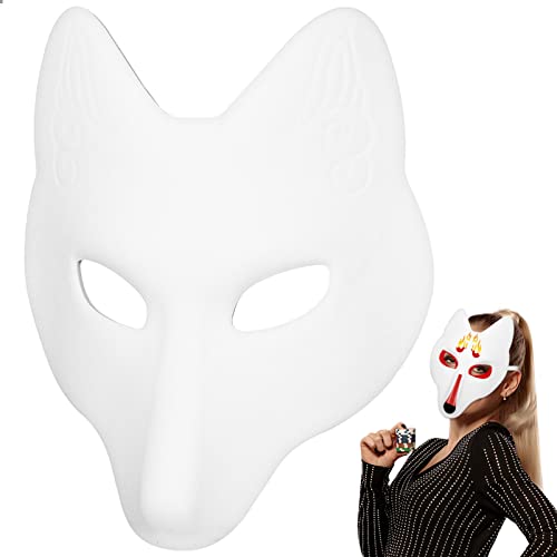 SAFIGLE Leere Fuchsmaske Weiße Maske Handbemalte Fuchsmaske DIY Maske Craft Mask von SAFIGLE
