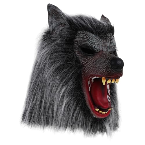 SAFIGLE Leichte Wolf Kopfmaske mit Langem Fell Atmungsaktive Halloween Cosplay für Erwachsene Gruselige Ganzkopfmaske für Maskerade und Kostümparty SAFIGLE Leichte Wolf Kopfmaske mit Langem Fell Atmungsaktive Halloween Cosplay für Erwachsene Gruselige Ganzkopfmaske für Maskerade und Kostümparty von SAFIGLE