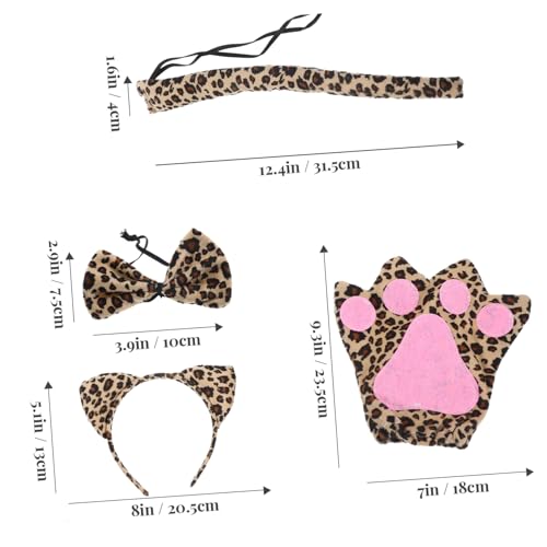 SAFIGLE Leoparden Cosplay mit Stirnband und Tierkostüm Zubehör für Erwachsene für Karneval Fasching Halloween und Kostümpartys Auffälliges Party Accessoire Geschenkidee von SAFIGLE