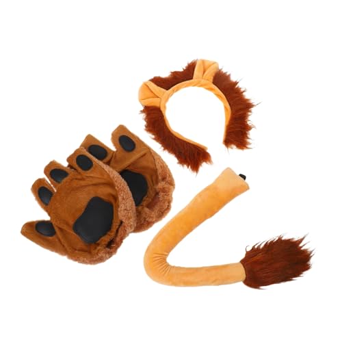 SAFIGLE Lion Cosplay Accessoires Plüsch Haarreif mit und Pfotenhandschuhen Weiches Kostümset für Halloween Tiermottoparty SAFIGLE Lion Cosplay Accessoires Plüsch Haarreif mit und Pfotenhandschuhen Weiches Kostümset für Halloween Tiermottoparty von SAFIGLE