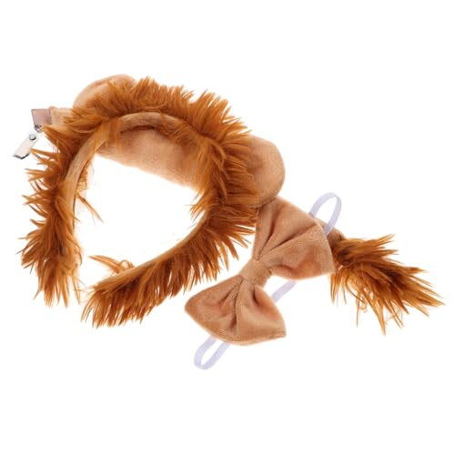 SAFIGLE Löwenkostüm Satz für Haarreifen mit Cosplay Fliege und Hautfreundliches Material für Halloween und Kostümpartys von SAFIGLE