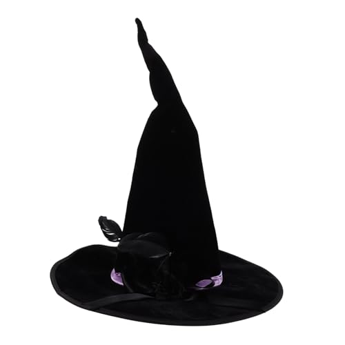SAFIGLE Luxuriöser Schwarzer Hexenhut aus Samt Leichter Formstabiler Zauberer-spitzhut für Halloween Kostüm Unisex Zubehör für Damen und Herren Wiederverwendbar und Angenehm SAFIGLE Luxuriöser Schwarzer Hexenhut aus Samt Leichter Formstabiler Zauberer-spitzhut für Halloween Kostüm Unisex Zubehör für Damen und Herren Wiederverwendbar und Angenehm von SAFIGLE
