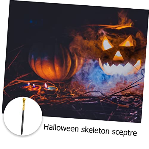 SAFIGLE Magischer Rundstab Halloween Requisite Kunststoff Zauberstab Königszepter Goldener Kopf für Kostüm Bühnenauftritt Party Zubehör von SAFIGLE