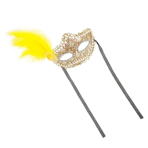 SAFIGLE Maske Damen mit Federn Venezianische Augenmaske für Karneval Halbgesichtsmaske für Frauen für Maskenball und Halloween und für Partys von SAFIGLE