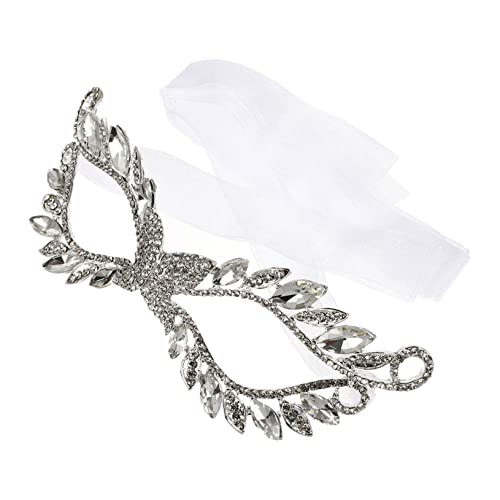 SAFIGLE Maske Kostüm Party Gesicht Vintage -kleidung Halloween-hälfte Plüsch Teenager Rave Weiß Strasssteine SAFIGLE Maske Kostüm Party Gesicht Vintage -kleidung Halloween-hälfte Plüsch Teenager Rave Weiß Strasssteine von SAFIGLE
