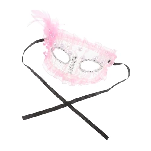 SAFIGLE Maske Maskerade Für Frauen Maskerade Damen Kostüm Zubehör Abschlussball Maskenball Dekoration Halloween Leuchtend Für Halloween Cosplay Halbmaske Pink von SAFIGLE