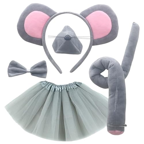 SAFIGLE 4-Teilig KostüM Set FüR Kinder: Mausohren Haarreif, Mausnase, Mausschwanz, Fliege, Perfekt FüR Cosplay, Geburtstagsfeier, Weihnachten, Party Dekoration SAFIGLE 4-Teilig KostüM Set FüR Kinder: Mausohren Haarreif, Mausnase, Mausschwanz, Fliege, Perfekt FüR Cosplay, Geburtstagsfeier, Weihnachten, Party Dekoration von SAFIGLE