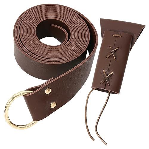 SAFIGLE Mittelalterlicher Schwertgürtel PU mit Verstellbarem Schwertfrosch Leichter Retro Schwerthalter für Cosplay Bühnenauftritte und Halloween Kostüm Zubehör von SAFIGLE