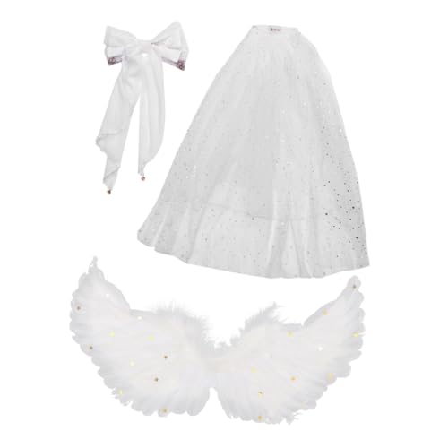 SAFIGLE Nachtkostüme Kleid Kinderkleidung Für Mädchen Kinderkleidung Bekleidung Outfits Für Mädchen Children'S Place Mädchenkleidung Performance Engel Wringrock Netz Weiß von SAFIGLE