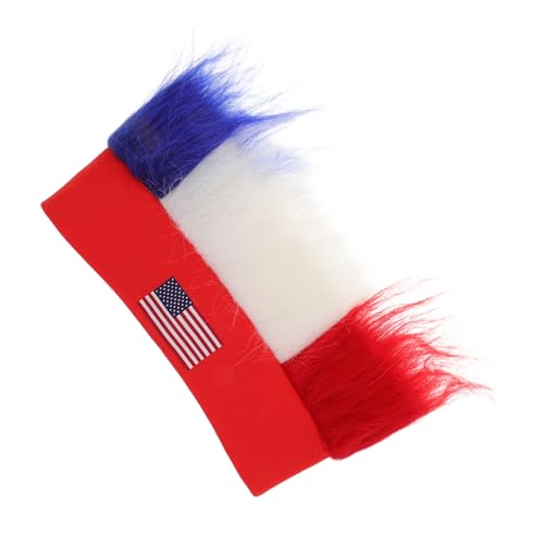 SAFIGLE Patriotische Haarige Perücke Hut Verstellbares Kostüm Headdress für Sportevents Festivals und Feiern für Fußballfans und Patriotische Anlässe SAFIGLE Patriotische Haarige Perücke Hut Verstellbares Kostüm Headdress für Sportevents Festivals und Feiern für Fußballfans und Patriotische Anlässe von SAFIGLE