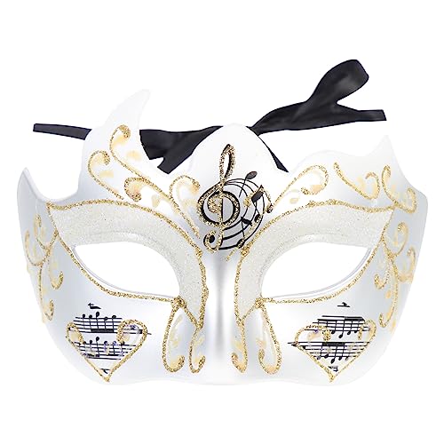 SAFIGLE Polygonale Notenmaske Dekorationen Kostüm maskiert Maskerade Maske Requisit Gesicht halloween dekoration halloween-dekoration Tanzparty-Requisite Bühnenauftrittsmaske Plastik Weiß von SAFIGLE