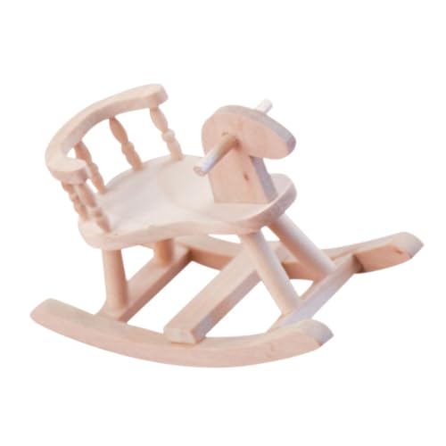 SAFIGLE Puppenhaus-Modell Miniaturstühle aus Holz Eierstuhl Schaukelpferd aus Holz Möbel Modelle Mini-Hausstuhl aus Holz Miniaturstuhl hölzern Pferdestuhl Ponystuhl Dekorationen Holzstuhl von SAFIGLE