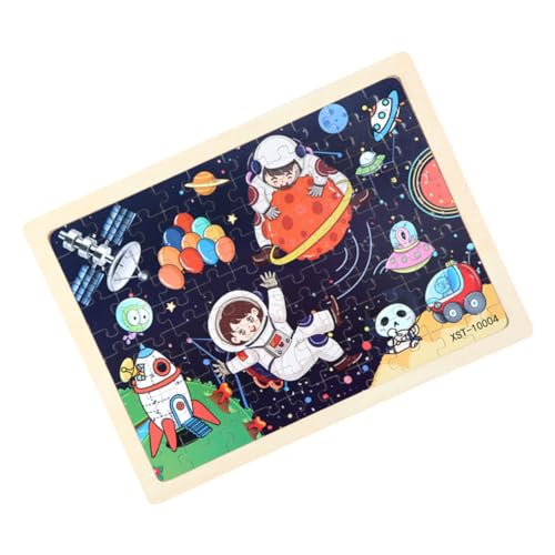 SAFIGLE Puzzle Astronautenparty Tangram-Spielzeug Aus Holz Entwicklungsspielzeug Holz Pädagogisch Astronauten-gastgeschenk Rätsel Spielset Aus Holz Kosmischer Planet Papier Kind Platz von SAFIGLE