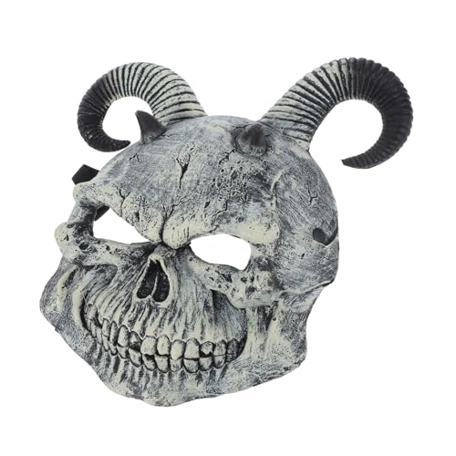 SAFIGLE Realistische Ziegenkopf Maske mit Hörnern Halloween Scary Animal Kostüm Zubehör für Erwachsene für Cosplay und Partys von SAFIGLE