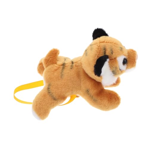 SAFIGLE Realistisches Plüsch Tiger Stofftier mit Schulterhalterung Leichtes Kuscheltier für Dekoration und Kleines Weiches Tierfiguren Accessoire von SAFIGLE