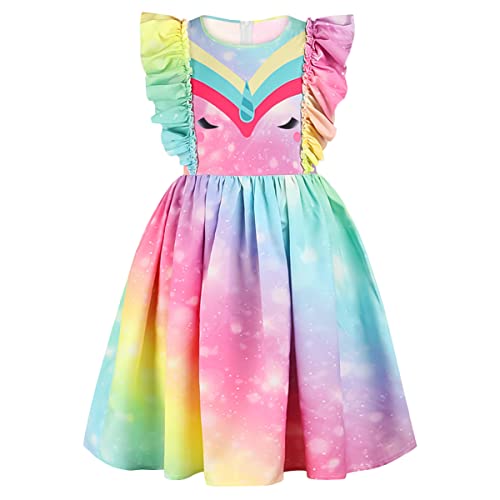 SAFIGLE Regenbogenkleid Kleidung Kostümkleid Für Mädchen Mädchenkleid Mädchen Einteiler Polyester von SAFIGLE