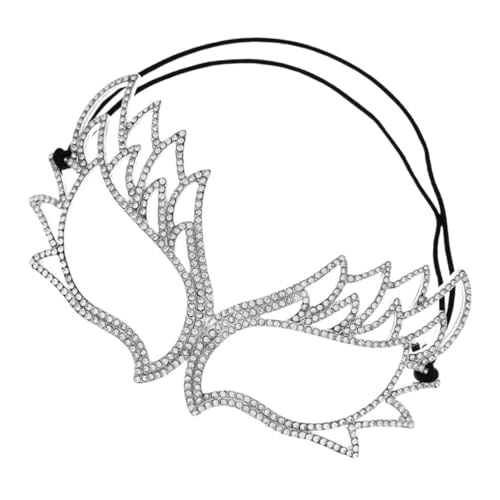 SAFIGLE Rhinestone Maske für Maskenball und Halloween Party Halbmaske Geeignet für Karneval Kostümparty und Festliche Anlässe Komfortable Silberne Glamour Ausstattung von SAFIGLE