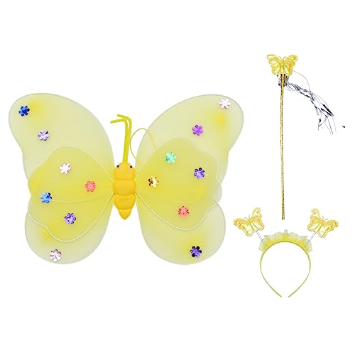 SAFIGLE Schmetterlingsflügel Flügel Kostüm Für Mädchen Verkleiden Sich Mit Flügeln Schmetterlingsfeenflügel Mädchen Weihnachtskostüm Schmetterling Kostüm Yellow Stoff SAFIGLE Schmetterlingsflügel Flügel Kostüm Für Mädchen Verkleiden Sich Mit Flügeln Schmetterlingsfeenflügel Mädchen Weihnachtskostüm Schmetterling Kostüm Yellow Stoff von SAFIGLE