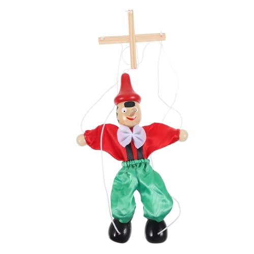 SAFIGLE Schnur Marionette Puppentheater Clownpuppe Peg-Puppenfiguren lustige Spielzeuge Holzpuppe interaktives Spielzeug Handbuch Hölzerne Puppe Statue Baby Kind Draht ziehen Stoff von SAFIGLE