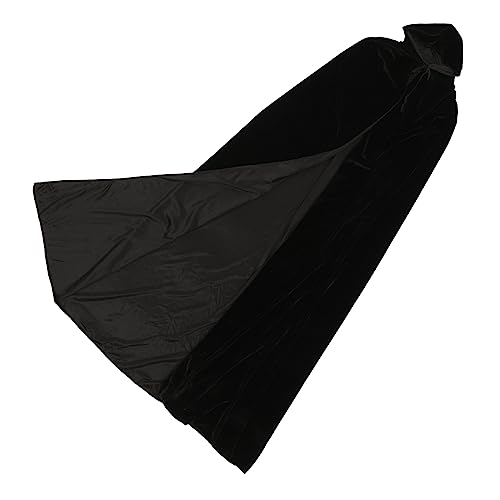 SAFIGLE Schwarzer Halloween Umhang aus Samt Wiederverwendbarer Hexen Cape für Damen und Herren Einfaches Tragen für Party Kostüm Karneval und Cosplay SAFIGLE Schwarzer Halloween Umhang aus Samt Wiederverwendbarer Hexen Cape für Damen und Herren Einfaches Tragen für Party Kostüm Karneval und Cosplay von SAFIGLE