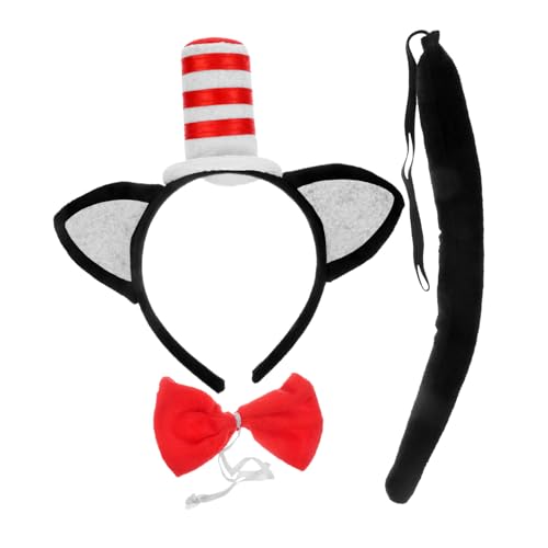 SAFIGLE Schwarzes Katzenkostüm mit Stirnband und Fliege Bequemes Cosplay Tierkostüm Zubehör für Halloween Fasching Party und Bühnenauftritte Dekoratives Tierkostüm Accessoire SAFIGLE Schwarzes Katzenkostüm mit Stirnband und Fliege Bequemes Cosplay Tierkostüm Zubehör für Halloween Fasching Party und Bühnenauftritte Dekoratives Tierkostüm Accessoire von SAFIGLE