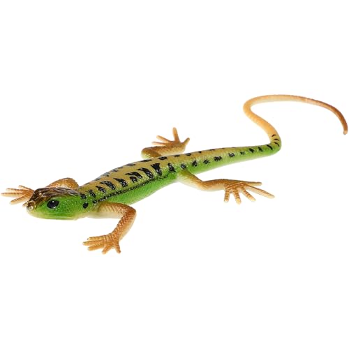 SAFIGLE Simulation Echsenmodell, Plastikechse Spielzeug, Realistische grüne Echsenfigur, Lernspielzeug für Kinder, 13 cm von SAFIGLE