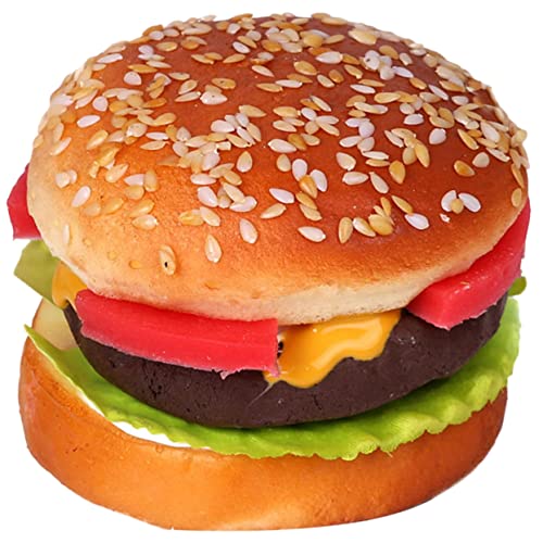 SAFIGLE Simuliertes Hamburger-Modell Brot-Burger-Spielzeug Gefälschtes Fastfood Fast-Food-Requisite Simulation Essen Kuchendekoration Gefälschtes Essen Kind Künstlich Kühlschrankmagnet Pu von SAFIGLE