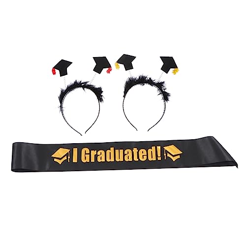 SAFIGLE Teiliges Doktorhut Stirnband mit Schärpe und Dekoration Accessoires für Abschlussfeiern für Mädchen Mütter und Freundinnen von SAFIGLE