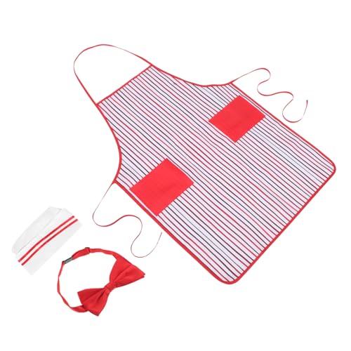 SAFIGLE Teiliges Kochkostüm mit Rot-weiß Gestreifter Schürze Kochmütze und Fliege Bequemes Material für Halloween Rollenspiele und Festliche Partys SAFIGLE Teiliges Kochkostüm mit Rot-weiß Gestreifter Schürze Kochmütze und Fliege Bequemes Material für Halloween Rollenspiele und Festliche Partys von SAFIGLE