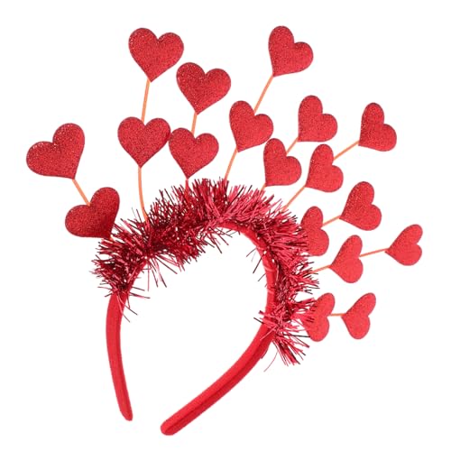 SAFIGLE Valentinstag Herz Haarreif Rotes Herz Stirnband für Partys Dekorativer Kopfschmuck für Romantisches Accessoire für Valentinstag und Feierlichkeiten von SAFIGLE