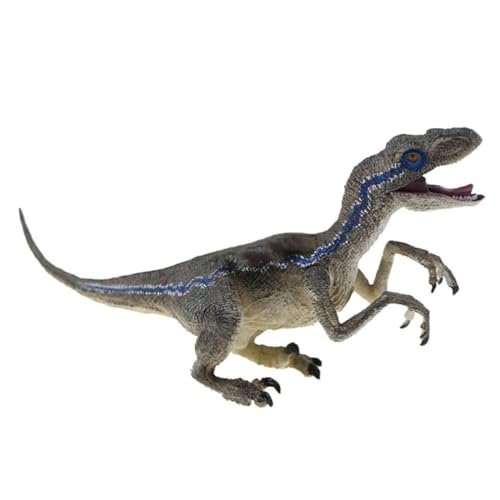 SAFIGLE Kinderspielzeug Velociraptor-modellspielzeug Spielzeuge Dinosaurier-lernspielzeug Dinosaurier-simulationsmodell Dekorativer Dinosaurier Schmücken Blaue Streifen Weiches Gummi Kind von SAFIGLE
