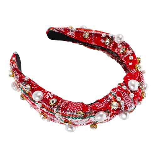 SAFIGLE Weihnachtliches Stirnband Damen Perlen Knoten Vintage Breites Haarband Komfortabel Festlich Alltag Weihnachten SAFIGLE Weihnachtliches Stirnband Damen Perlen Knoten Vintage Breites Haarband Komfortabel Festlich Alltag Weihnachten von SAFIGLE