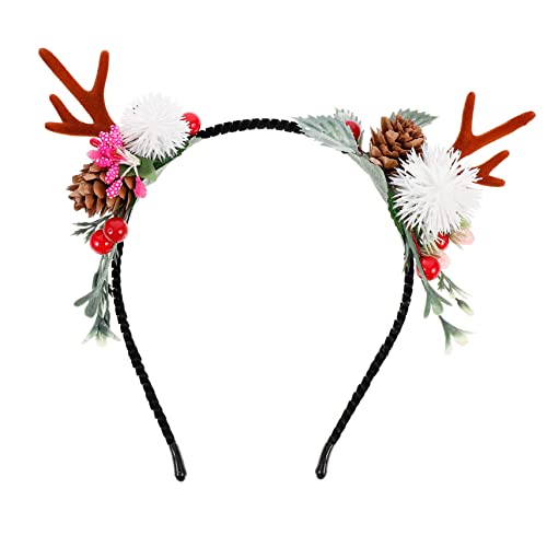 SAFIGLE Weihnachts Rentier Geweih Haarreif Festlicher Haarschmuck für Cosplay Foto Requisiten und Weihnachtsfeiern mit und Beeren Handgefertigt Passend und Bequem von SAFIGLE