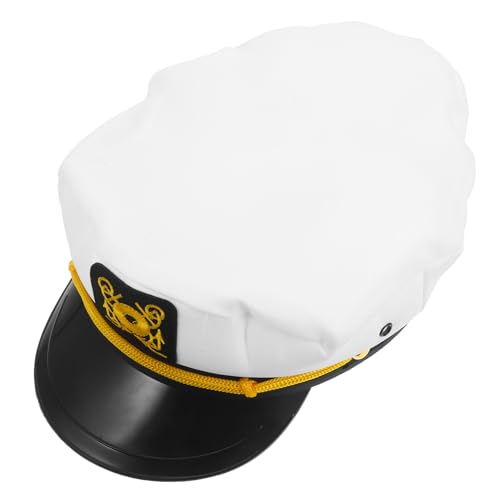 SAFIGLE Weißer Verstellbarer Matrosenhut mit Breiter Krempe Kapitäns Yacht Mütze für Damen Herren und Sonnenschutz Outdoor Party Kostüm Zubehör SAFIGLE Weißer Verstellbarer Matrosenhut mit Breiter Krempe Kapitäns Yacht Mütze für Damen Herren und Sonnenschutz Outdoor Party Kostüm Zubehör von SAFIGLE
