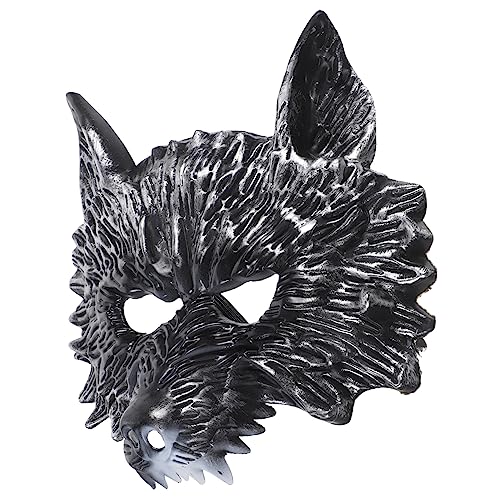 SAFIGLE Wolfkopf Maske Silber Halloween Kostüm Karneval Party Zubehör Gruselige Tiermaske für Erwachsene Fasching Cosplay von SAFIGLE