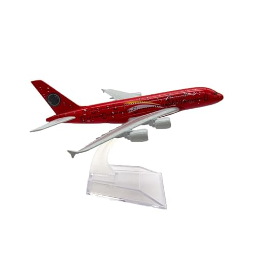 Flugzeug Spielzeug Legierungsflugzeug Im Maßstab 1:400, Roter Airbus A380, 16 cm, Flugzeugmodell, Spielzeug, Dekoration von SAFWEL