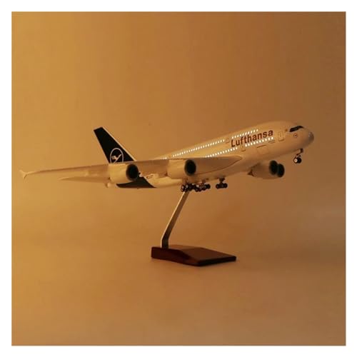 Flugzeug Spielzeug Maßstab 1:160, 45,5 cm, Flugzeug 380 A380 Lufthansa Airline-Modell Mit Licht (Größe : with Light) von SAFWEL