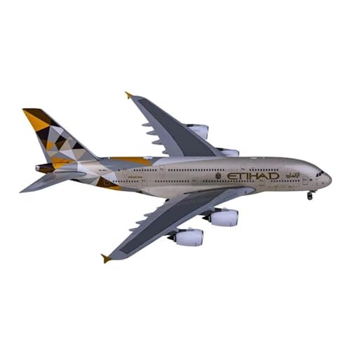 SAFWEL Flugzeug Spielzeug Etihad Aviation A380 A6-APJ Flugzeug-Spielzeugdisplay Im Maßstab 1:400 von SAFWEL