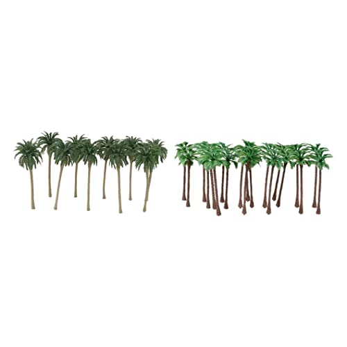 SAHROO 40 StüCke Kokospalme Modell BäUme/Landschafts Modell Kunststoff KüNstliche Layout Regen von SAHROO