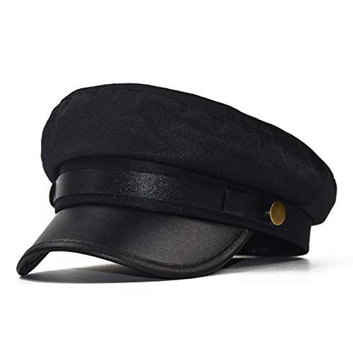 SAIIURV 2 PCS Mütze Fahrer für Herren und Damen, Chauffeur Hut für Erwachsene, Chauffeur-Hut Flache Kappe für Erwachsene Kopfbedeckung Mottoparty Cosplay Karneval，Eine Größe (Schwarz + Blau) von SAIIURV