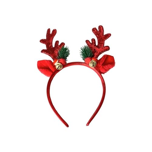 SAIIURV 2 Stücke Glitzer Weihnachten Haarreif, Weihnachts Haarreif Weihnachtsbaum Geweih Haarreifen, Rentier Stirnbänder, Rentier Stirnband mit Schöne Ohren Kopfschmuck für Kinder Erwachsene von SAIIURV