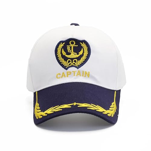 SAIIURV 2 Stücke Kapitänsmütze für Erwachsene, Captain Hat Baseball Cap, Verstellbare Yacht Schiff Boot Marine Mütze Mit Sonnenbrille, Marine Sea Cap Hut für Karneval Mottoparty Partys Cosplay (Weiß) SAIIURV 2 Stücke Kapitänsmütze für Erwachsene, Captain Hat Baseball Cap, Verstellbare Yacht Schiff Boot Marine Mütze Mit Sonnenbrille, Marine Sea Cap Hut für Karneval Mottoparty Partys Cosplay (Weiß) von SAIIURV