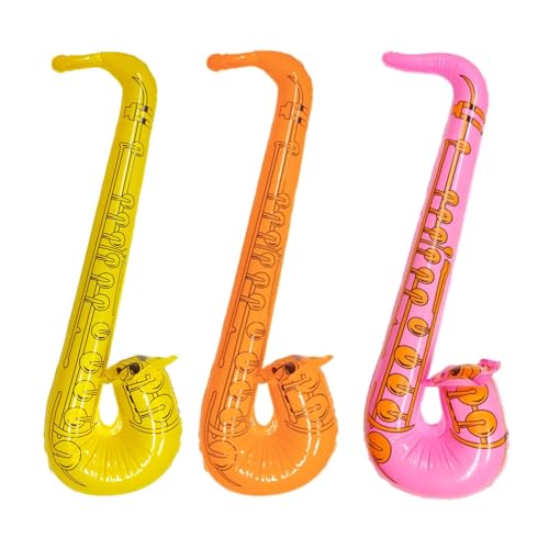 SAIIURV 3 Stk Aufblasbares Saxophon Ballons Blasinstrument Aufblasbar, 55cm Aufblasbare Instrumente Requisiten für Erwachsener Kinder, Aufblasbare Spielzeug Musikinstrumente Zubehör für Party Fasching SAIIURV 3 Stk Aufblasbares Saxophon Ballons Blasinstrument Aufblasbar, 55cm Aufblasbare Instrumente Requisiten für Erwachsener Kinder, Aufblasbare Spielzeug Musikinstrumente Zubehör für Party Fasching von SAIIURV