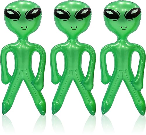 SAIIURV 3 Stück Alien aufblasbar, 45 CM Halloween Alien aufblasbar, Alien Ballon, Alien Partydekorationen, Aliens Aufblasbares Spielzeug für Halloween Alien Party Dekorationen Geburtstag von SAIIURV