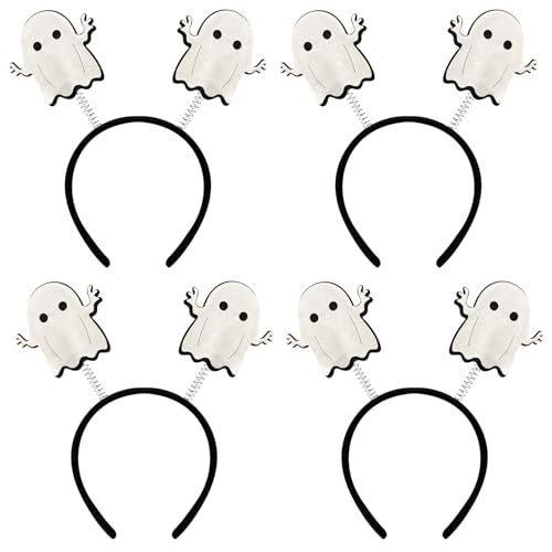 SAIIURV 4 Stück Geister Haarreifen, Halloween-Haarbänder für Kinder Mädchen, Gespenster Haarreif, Cosplay Haarband, Halloween Kinderhaarband, für Halloween Fasching und Mottopartys von SAIIURV