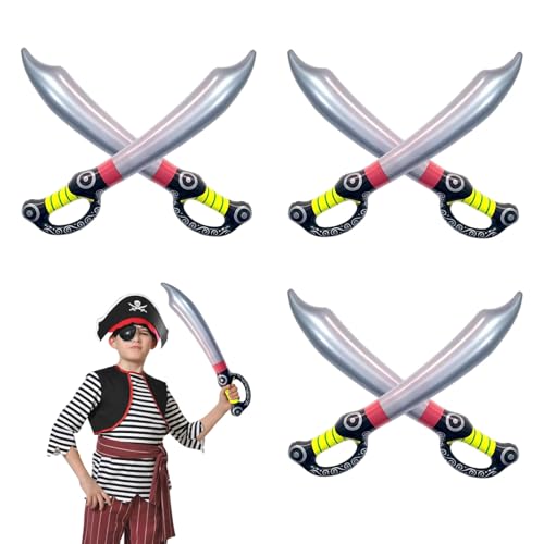 SAIIURV 6 Stück Aufblasbare Schwerter für Kinder Erwachsene, 70 cm Gefälschte Messer Spielzeug Piraten Schwert Luftballon Piratenschwerter, Inflatable Sword Kostümzubehör für Party Cosplay Festival SAIIURV 6 Stück Aufblasbare Schwerter für Kinder Erwachsene, 70 cm Gefälschte Messer Spielzeug Piraten Schwert Luftballon Piratenschwerter, Inflatable Sword Kostümzubehör für Party Cosplay Festival von SAIIURV