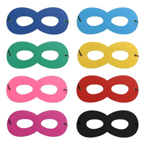 SAIIURV 8 Stück Filz Augenmaske Maskerade Maske für Kinder Erwachsene, Dieb Augenmasken Fasching Räuber Maskes Halloween Maskerade, Verkleidung Maskerade Kostüm Zubehör für Party Karneval Cosplay von SAIIURV