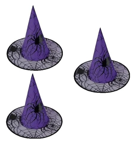 SAIIURV Halloween-Hexenhüte, Spinnennetz-Zaubererhüte, Halloween-Kostüm, Spinnennetz-Kostüm, Partyhut, Hexen-Kostüm-Zubehör, für Festival-Party (Spinnennetz) von SAIIURV