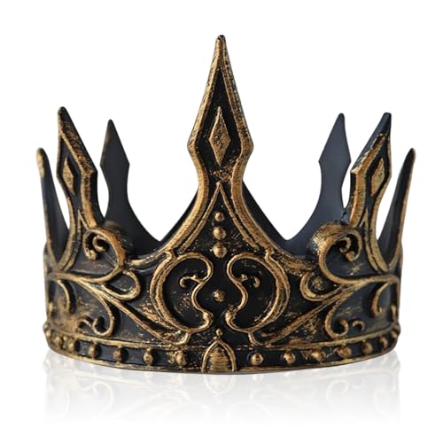 SAIIURV Krone Mittelalter König, Königskrone, Kostümzubehör für Erwachsene, Größenverstellbar, Kaiser, Adeliger, Herzog, Karneval, Kostüm, Mottoparty, Geburtstag, Theater, Verkleidung (Kupfer) von SAIIURV