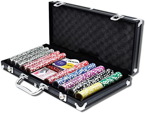 SAILUN Schwarzes professionelles Kartenspiel-Zubehör, Poker-Sets mit Aluminium-Pokerkoffer inkl. 500 x Laser-Poker-Chips, 2 x Pokerdecks, 5 x Würfel, 2 x Schlüssel, 3 x Dealer-Button SAILUN Schwarzes professionelles Kartenspiel-Zubehör, Poker-Sets mit Aluminium-Pokerkoffer inkl. 500 x Laser-Poker-Chips, 2 x Pokerdecks, 5 x Würfel, 2 x Schlüssel, 3 x Dealer-Button von SAILUN